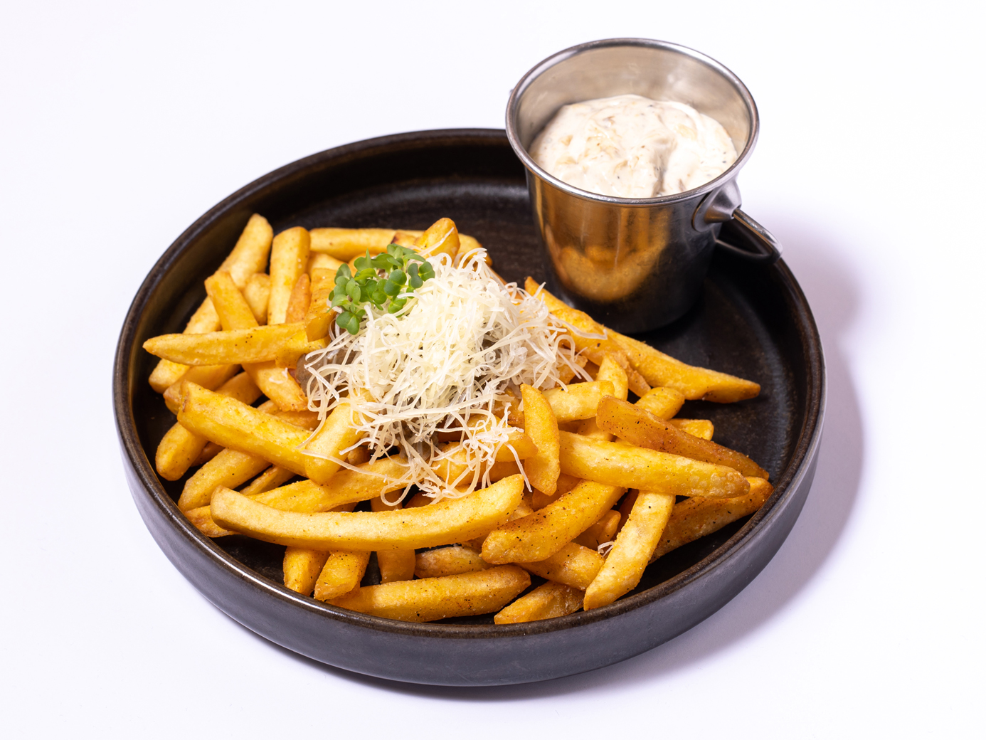 Gruzdintos bulvytės su trumų majonezu ir kietuoju sūriu