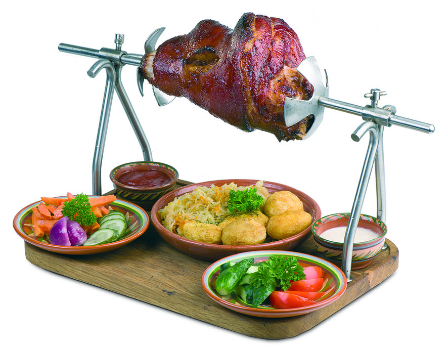 Skrudinta rūkyta karka ant iešmo