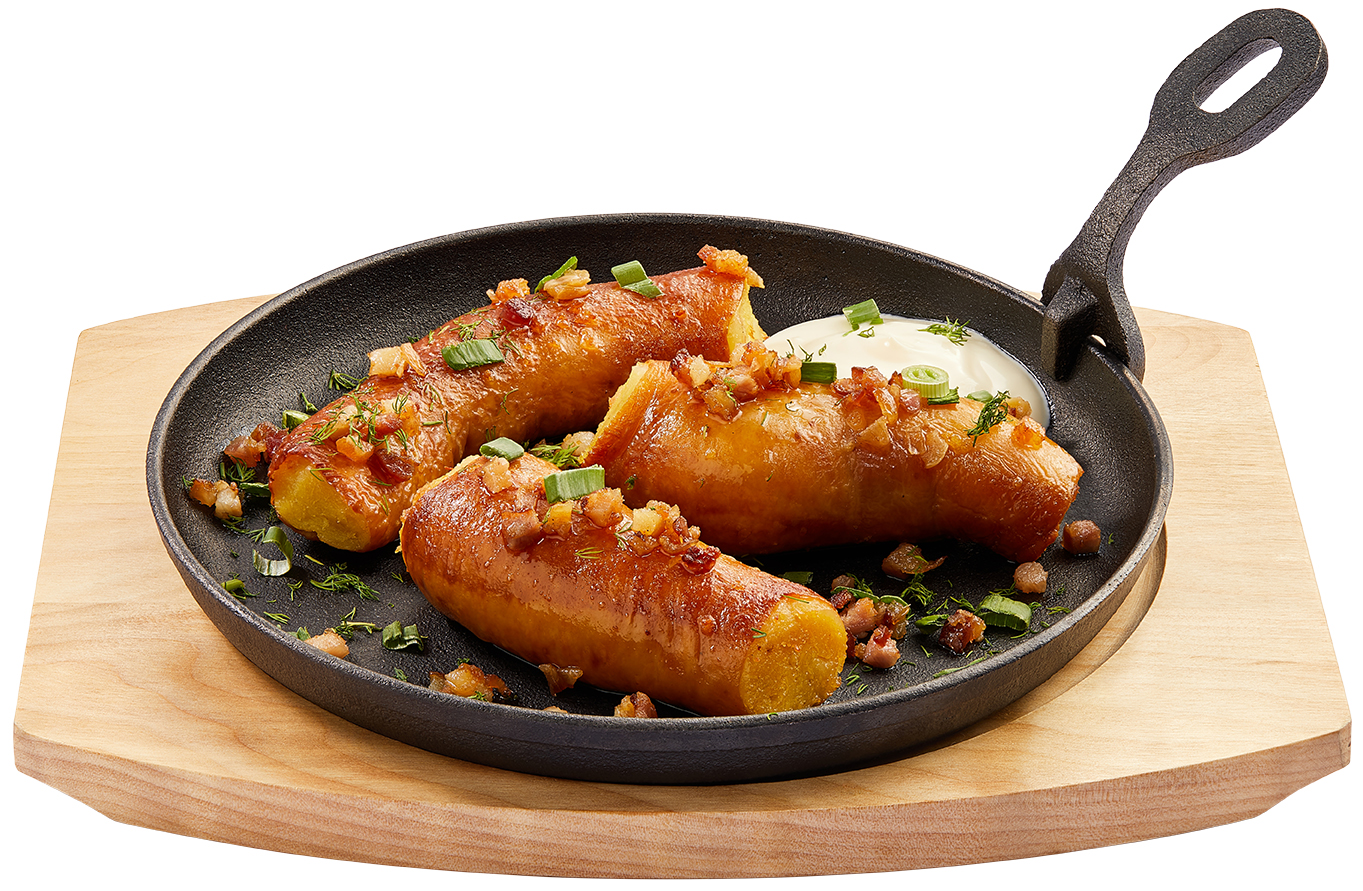 Karčemos vėdarai su spirgučių ir grietinės padažu